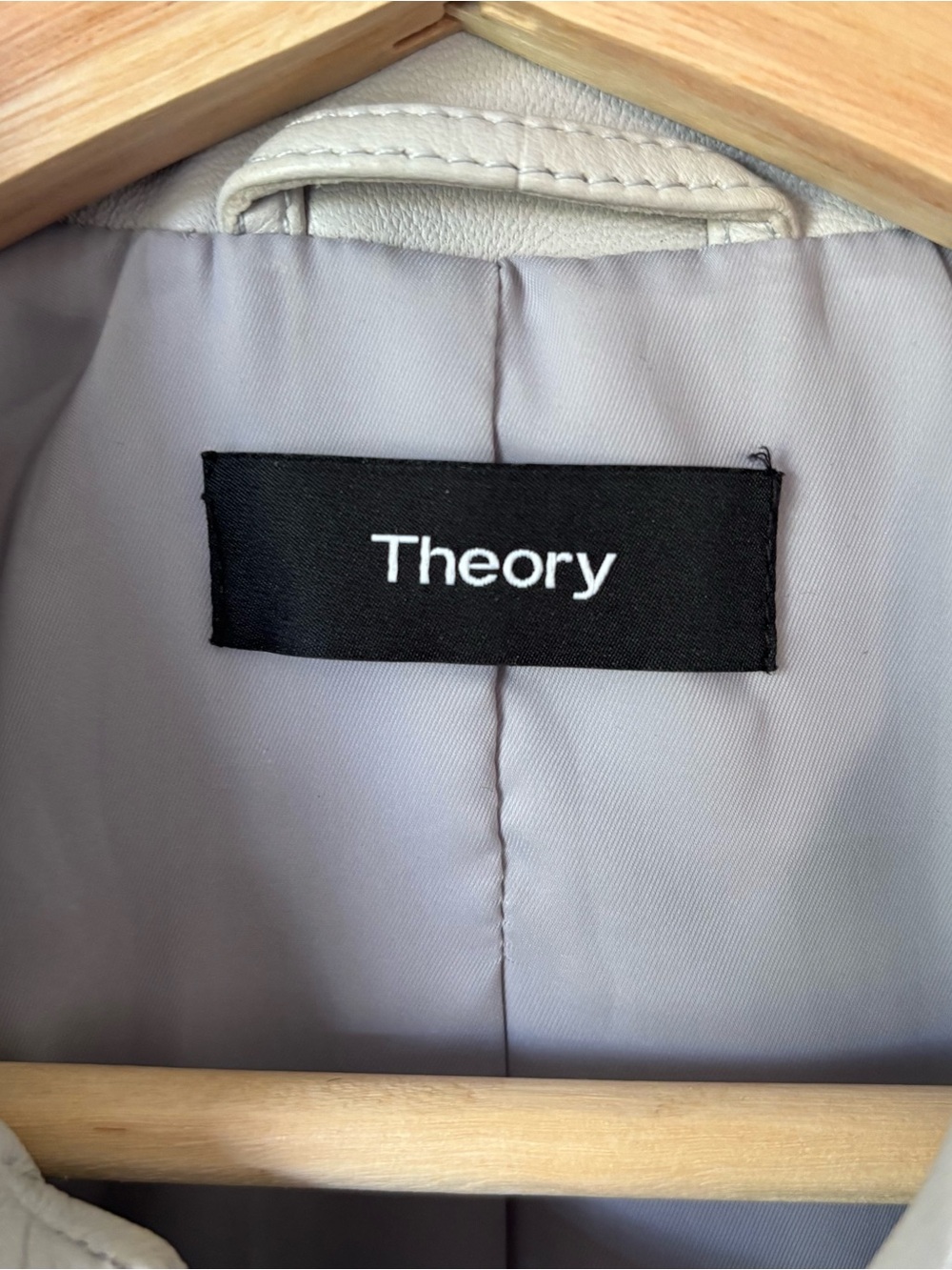 Theory Leather Button-Front Jacket - Picture 4 of 7